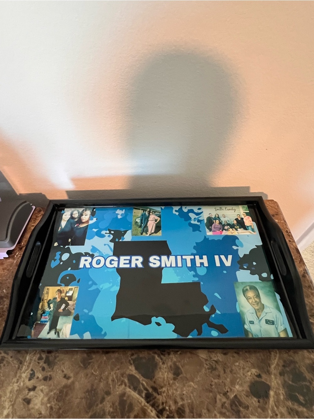 Personalized Blue Camouflage Name Plaque - ROGER SMITH IV
